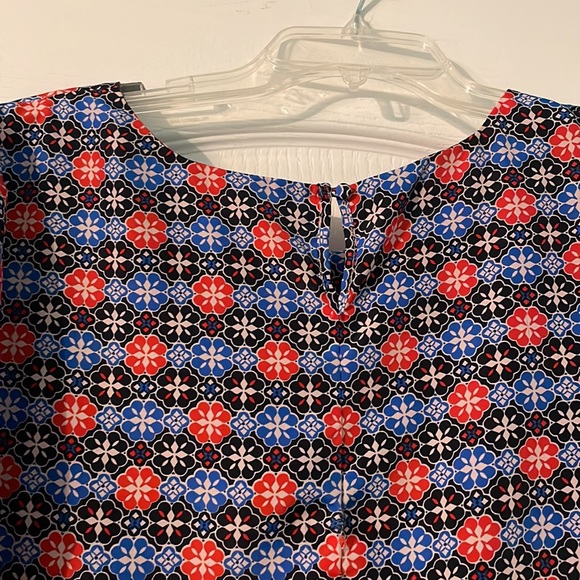 J. Crew Red and Blue Flower Patterned Top - Picture 5 of 7